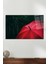 Yağmurda Kırmızı Şemsiye Yatay Cam Tablo, Modern Ev Ofis Dekoru Hediyelik Duvar Dekorasyonu Kırılmaz 1