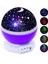 Renkli Yıldızlar ve Dönen Gökyüzü Projeksiyon Lambası Mor Renkli Gece Işığı 3