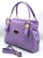Mor Kapitoneli 3 Bölmeli Şık Omuz ve Kol Çantası 1