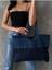 Şık Mavi Kadın Askılı Denim Çanta, Tarzınızı Tamamlar 6
