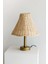 Rattan Bambu Abajur Aydınlatma Kablolu Rattan Başlık Eskitme Gold Ayak 1