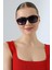 Kadın Kare Siyah Açık Renk Cam UV400 Güneş Gözlüğü 23033 C2 A 1