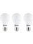 102/B.30 3'lü Paket LED Ampul 9W Günışığı 3000K E27 Duylu Enerji Tasarruflu Uzun Ömürlü 1
