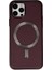 Bfs iPhone 12 Pro Max Kılıf Coco Deri Magneticsafe Silikon - Bordo 1