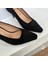 Hakiki Süet Deri Taşlı Siyah Stiletto 2