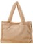 Yumuşak Dokulu Peluş Camel Tote Omuz Çantası Kahverengi 3