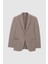 Slim Fit Vizon Düz Kumaş Ceket 5