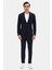 Slim Fit Lacivert Armürlü Takim Elbise 2
