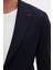 Slim Fit Lacivert Armürlü Takim Elbise 4