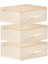 3'lü Set 53 x 44 x 21 cm Baza Altı & Dolap Içi Organizer, Yorgan & Yastık Düzenleyici Hurç Krem 1