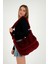Bordo Pelüş Kapaklı Çapraz Askılı Okul Çantası 1