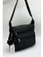 Şık Çok Bölmeli Siyah Hafif Kumaş Kadın Omuz Çapraz Çanta 1