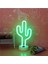 Yeşil Kaktüs Neon LED Masa ve Duvar Lambası, Şık ve Modern Gece Aydınlatması 1
