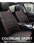 Citroen C-Elysée 2018 ve Sonrası Colorline Sport Serisi Deri Siyah Kırmızı Koltuk Kılıfı 1
