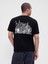 Erkek Siyah Everyday Soft Relaxed Grafik T-Shirt 4