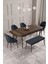 Calvin Barok 80X132 Açılabilir Mdf Masa Yemek Odası Takımı, Mutfak Takımı 4 Sandalye, 1 Bench 2