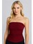 Lupinn Moda Kadın Straplez Büzgülü Askısız Bluz – Bordo ve Siyah Renk Seçenekli 1