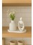 El Yapımı 3 Parça Dekoratif Set – Modern Insan Figürü Heykel ve Çizgili Vazo – Minimalist Masaüstü Dekor 4