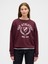 Kadın Bordo Oversized Gap Grafik Sweatshirt 1