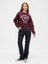 Kadın Bordo Oversized Gap Grafik Sweatshirt 5