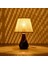 Luce Konik Seramik Abajur - Siyah / Krem - 37X20X20 cm 3