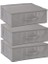 3'lü Set 53 x 44 x 21 cm Baza Altı & Dolap Içi Organizer, Yorgan & Yastık Düzenleyici Hurç Gri 3