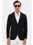 Slim Fit Siyah Düz Kumaş Ceket 1