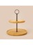 Houseware 2 Katlı Bambu Servis Tabağı - Açık Kahverengi - 21 cm 1
