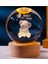 Renkli Ayıcık Tasarımlı Işıklı Cam Küre, Ahşap Altlık, 8cm Cam, 2cm Ahşap 1
