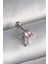 316L Çelik Gümüş Renk Pembe Zirkon Taşlı Sallantı Yıldız Detay Tragus Piercing 1
