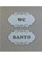 Beyaz Ahşap Kapı Isimliği, Banyo ve Wc Için, 20X15 cm 1