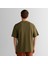 Erkek Yeşil Relaxed Fit Bisiklet Yaka Logolu T-Shirt 2