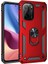 Xiaomi Poco F3 Kılıf Sofya Yüzüklü Silikon Kapak - Kırmızı 1