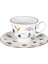 Beyaz Porselen Ayaklı Çay Fincan Seti, Şık ve Zarif Tasarım 4
