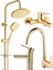 Gold Altın Kare Robot Duş Seti, Banyo, Mutfak Eviye ve Lavabo Bataryası Musluğu 4'lü Set 1