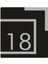 Kare Siyah ve Gümüş Aynalı Kapı Numarası 18, Şık ve Modern Tasarım 1