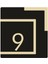 Şık Siyah Gold Aynalı Pleksi Kapı Numarası, 9 Daire, Modern ve Zarif Tasarım 1