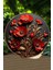 Kırmızı Çiçek Kabartmalı Mdf Duvar Süsü 20 Cm, 3D Görünüm, Dekoratif Parça 1