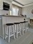 -Siyah-Beyaz Ahşap Tabure - Bar Tabure ( 70 cm ) 1 Adet 2