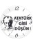 Atatürk Gibi Düşün Sessiz Akar Bombeli Gerçek Cam Duvar Saati 1