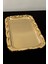 Gold Gül Detaylı Çerçeveli Sunum Tepsisi | 33X18 cm Paslanmaz Çelik Lüks Kahve Tepsisi 2
