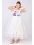 Kız Çocuk Tüllü Doğum Günü ve Partili Prenses Elbisesi, Beyaz 4