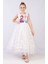 Kız Çocuk Tüllü Doğum Günü ve Partili Prenses Elbisesi, Beyaz 5
