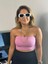Kısa Straplez Lila Crop 2
