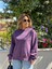 Yıkamalı Kumaş Mürdüm 3 Iplik Sweatshirt 1