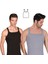 Erkek Ince Askılı Fitilli Slim Fit Kaşkorse Atlet 6 Adet Beyaz Siyah Gri Melanj Renkli 1