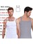 Erkek Ince Askılı Fitilli Slim Fit Kaşkorse Atlet 6 Adet Beyaz Siyah Gri Melanj Renkli 2