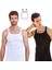 Erkek Ince Askılı Fitilli Slim Fit Kaşkorse Atlet 6 Adet Beyaz Siyah Gri Melanj Renkli 1