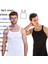 Erkek Ince Askılı Fitilli Slim Fit Kaşkorse Atlet 6 Adet Beyaz Siyah Gri Melanj Renkli 2