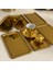 Şık 6'lı Gold Kaplama Dikdörtgen Sunum Tepsisi 13X23 cm 1